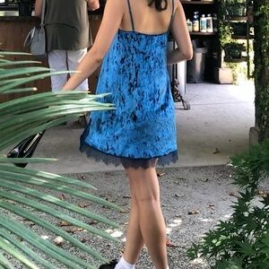 Satin/velvet slip dress